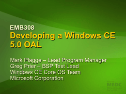 EMB308: Developing a Windows CE 5.0 OAL