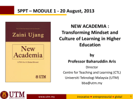 NEW ACADEMIA - UTM Academic Leadership (UTMLead)