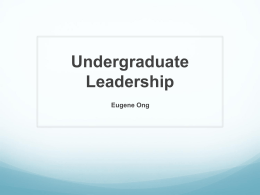 Undergraduate Leadership
