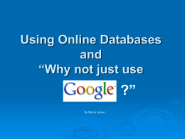 Using Online Databases