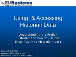 Introduction to the Historian Excel Add-in