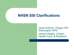 NHSN SSI Clarifications - PowerPoint