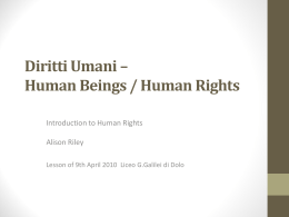 Diritti Umani – Human Beings / Human Rights