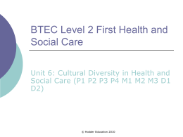 Cultural diversity in health and social care