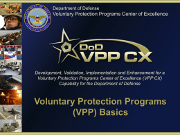 VPP Basics - DOD VPP Center of Excellence