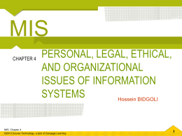 Chapter 4 Personal, Legal, Ethical, and Organizational Issues of