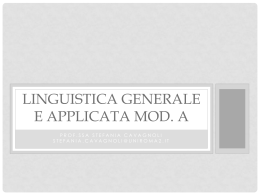 Linguistica generale e applicata Mod.A