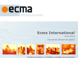 Update 2009 of the “Ecma Topics” presentation