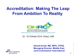 PowerPoint title – 44pt Arial - Dubai Health Regulation Conference
