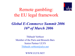 Remote gambling: the EU legal framework