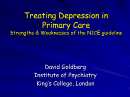 The NICE guideline - The Association for the Improvement of Mental