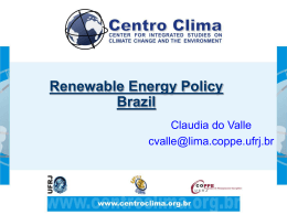 Renewable Energy Policy Brazil