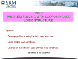 Problem solving with Loops