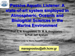 Passive Aquatic Listener: A state-of