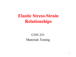 Elastic Stress-Strain Relationships I