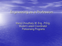 Engineering profession (PEO and professional bodies)