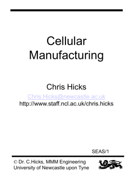 Cellular Manufacturing - Newcastle University Staff Publishing Service