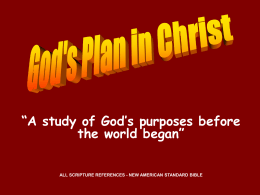 God`s Plan in Christ