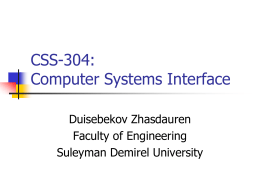 CS-302: Computer Systems Interface
