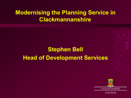 Modernising the Planning Service in Clackmannanshire