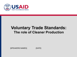 Voluntary Trade Standards