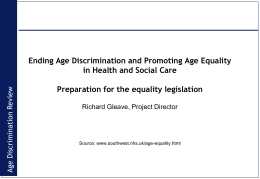 PowerPoint Presentation - Achieving age equality in health and