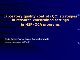 Laboratory quality control strategies in resource