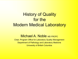 Quality Assurance in the Modern Laboratory