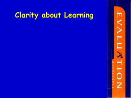 Clarity about Learning - EHSAS