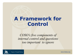 COSO Control Framework - The Institute of Internal Auditors