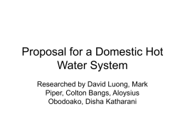 Proposal for a Domestic Hot Water System