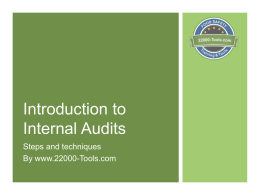 Introduction to Internal Audits - 22000