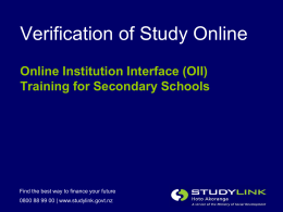 VoS Online training presentation - secondary schools