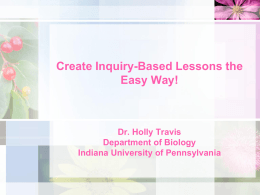 Developing Inquiry-Based Environmental Learning Experiences for