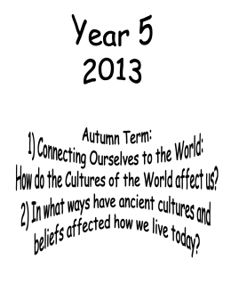 Year 5 Curriculum Overview Autumn Term 2013