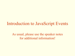 Presentation on events in JavaScript