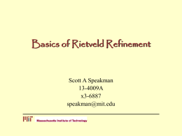 Basics of Rietveld Refinement