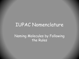 IUPAC Nomenclature