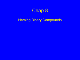 Naming Binary and Ternary Compounds