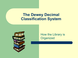 The Dewey Decimal Classification System - Lamar R