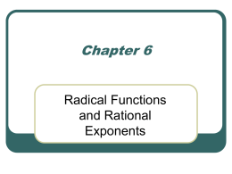 6.8 Graphing Radical Functions