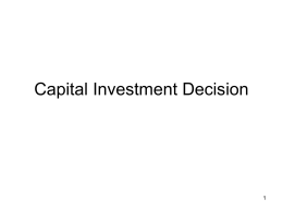 Capital Investment Decision