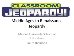 Middle Ages to Renaissance Jeopardy
