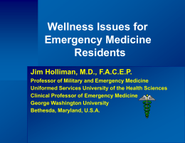 Wellness Issues for Emergency Medicine Residents