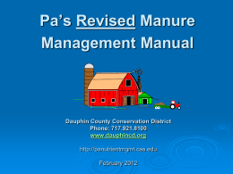 PA`s Revised Manure Management Manual Presentation