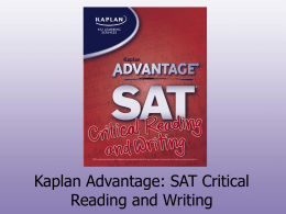 SAT Advantage - Critical Reading and Writing 02-05