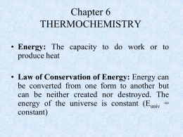 Chapter 6 THERMOCHEMISTRY