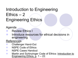 Basics 15 – Introduction to Engineering Ethics II