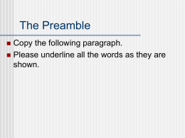 Preamble Chart