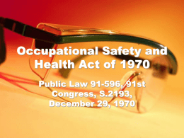 Occupational Safety and Health Act of 1970
